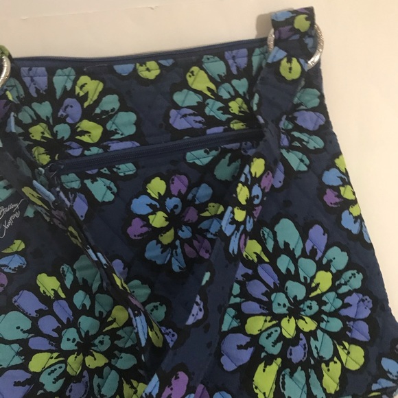 VERA BRADLEY BLUE PURPLE GREEN CROSSBODY BAG PURSE - Picture 5 of 5